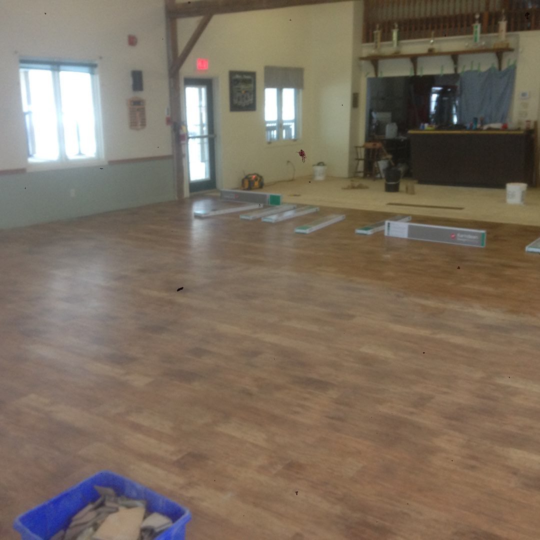 New hardwood flooring installation in progress