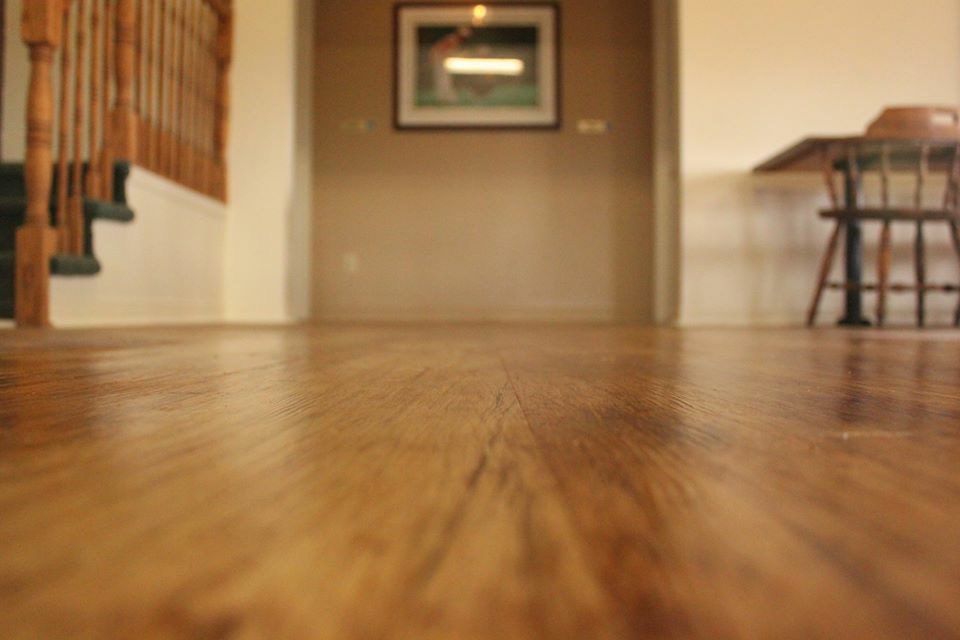 Finished clubhouse lounge with new hardwood flooring